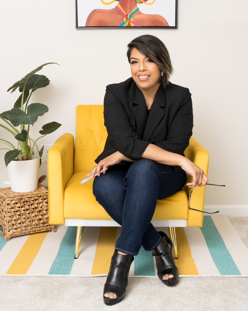 Yellow chair origin story portrait